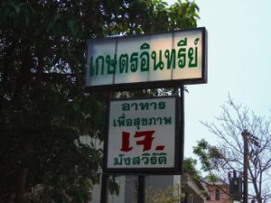 Happy Green Thai Signage at Happy Green in Chiang Mai