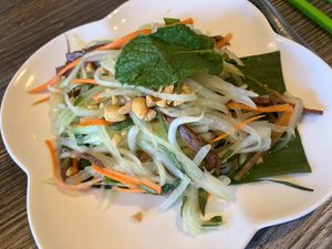 Papaya salad at Sassy Foods in San Francisco