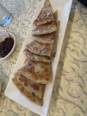 Green onion pancakes   at Sassy Foods in San Francisco