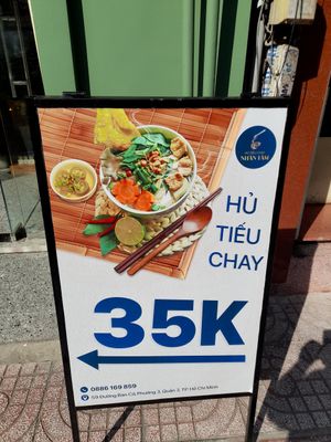Sign at Quán Hủ tiếu chay Nhân Tâm in Ho Chi Minh City