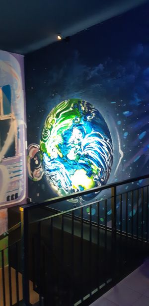 Wall painting at Vegan AF Ramen in Wroclaw