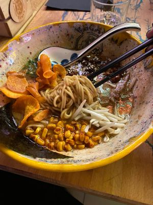 Miso daddy bbq ramen at Vegan AF Ramen in Wroclaw