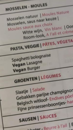 Vegan lasagne en burger   at Venitien in Blankenberge