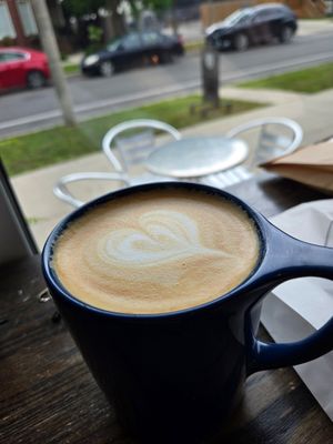 Oat latte at Anchor Coffee House in Windsor