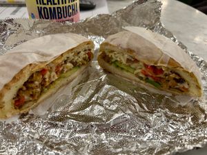 Vegan seitan sandwichh  at Tropic Juice Bar & Grill in Brooklyn