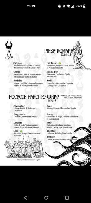 Menu at The Villains Pub  in Brescia