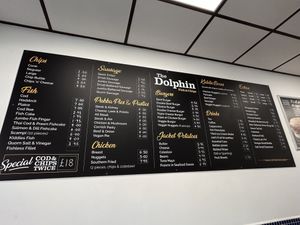 Menu Aug 2025  at The Dolphin in Mablethorpe