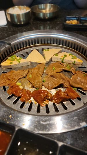 Tofu, beef bulgogi, and teriyaki chicken at Master Kim's Korean BBQ 3 in Las Vegas