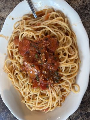 spaghetti pomodoro! at Favazza's in St Louis