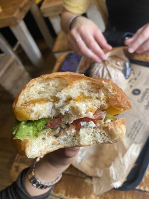 Inside of burger   at Hank Cuisine Végétale - Archives in Paris