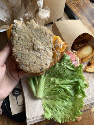 The patty was raw/The burger was a disappointment  at Hank Cuisine Végétale - Archives in Paris