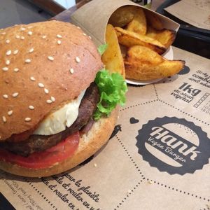 Vegan Burger and Fries at Hank Cuisine Végétale - Archives in Paris