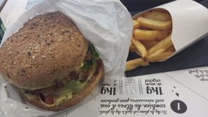 Vegan Burger and Fries at Hank Cuisine Végétale - Archives in Paris