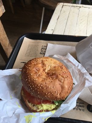 Mustard with alfalfa burger  at Hank Cuisine Végétale - Archives in Paris