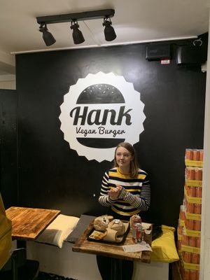 Ready to take on that hank burger meal! at Hank Cuisine Végétale - Archives in Paris