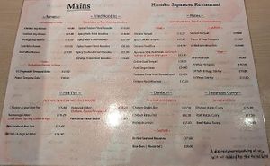 Mains at Hanako in Watford