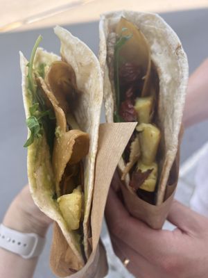 Seitan with Avocado and Seitan with Porcini   at Piadina Salentina in Lecce