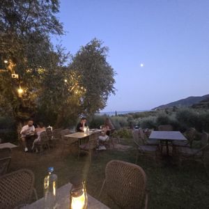 View of turtle island. at Zefki Leeda's Slow Living Restaurant in Zakynthos