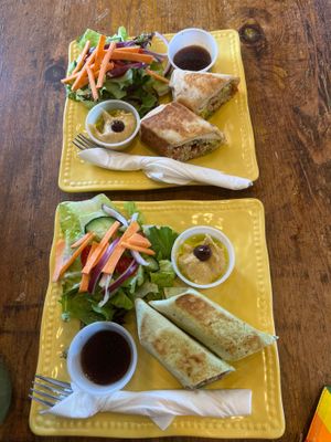 Our two plates before being split  at Tea House 650 Cafe in Crystal River