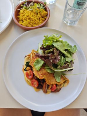 Chickpea omelette at Let It Bloom in Valencia