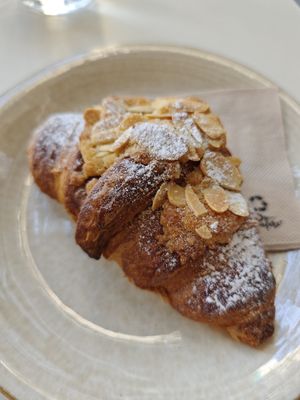 Almond croissant at Let It Bloom in Valencia