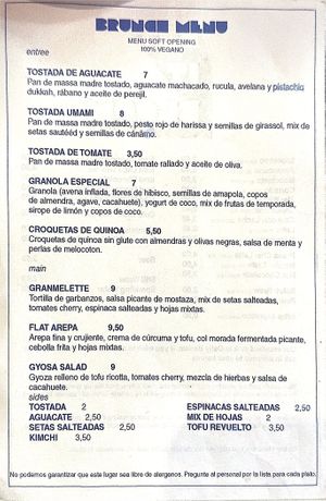 Menu  at Let It Bloom in Valencia