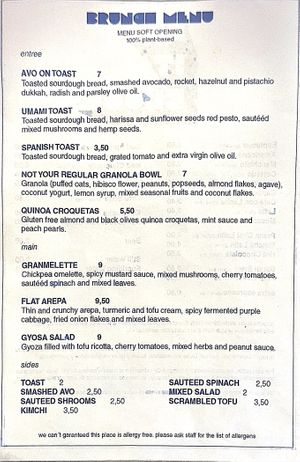 Menu  at Let It Bloom in Valencia