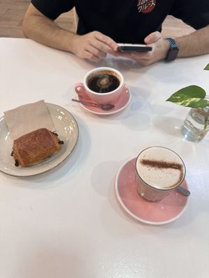 Coffee and chai tea   at Let It Bloom in Valencia