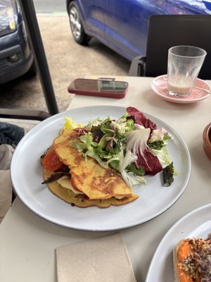Chickpea omelette   at Let It Bloom in Valencia