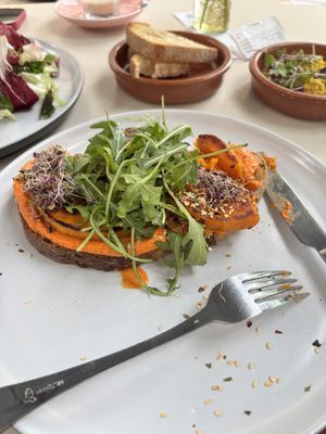 Winter toast - pumpkin and Romulescu sauce   at Let It Bloom in Valencia