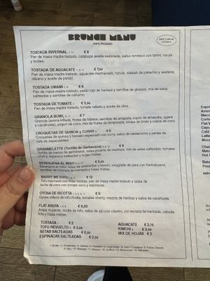 Current Menu  at Let It Bloom in Valencia
