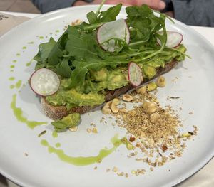 Tostada aguacatee  at Let It Bloom in Valencia