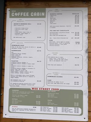 Vegan options on menu  at Wee Coffee Cabin - Zetland Park in Grangemouth