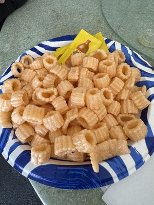 Wheat chicharrones with Valentina 🔥  at Casa Karmelitas in Columbus