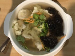 Dumpling soup  at Sunflower Thai Vegetarian Restaurant in Auckland