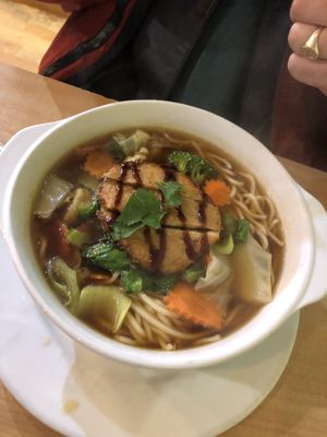 Noodle soup at Sunflower Thai Vegetarian Restaurant in Auckland