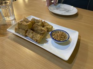 Salt and pepper tofu  at Sunflower Thai Vegetarian Restaurant in Auckland