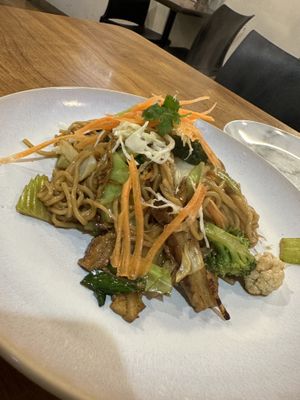 “Duck” noodles  at Sunflower Thai Vegetarian Restaurant in Auckland