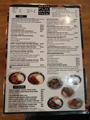  at Sunflower Thai Vegetarian Restaurant in Auckland