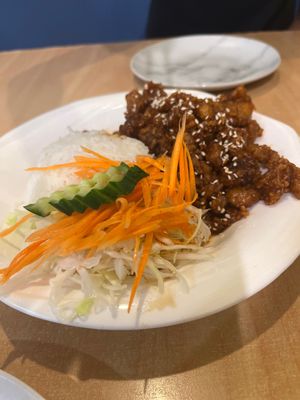 Spicy fried chickenn  at Sunflower Thai Vegetarian Restaurant in Auckland