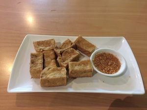 salt & pepper fried Tofu at Sunflower Thai Vegetarian Restaurant in Auckland