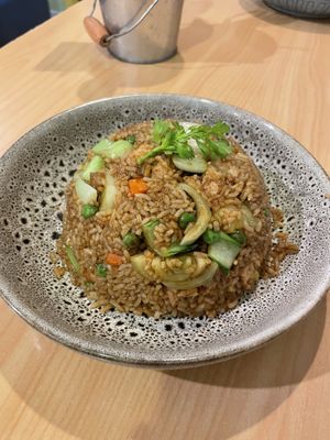 Fried rice with vegan chicken  at Sunflower Thai Vegetarian Restaurant in Auckland