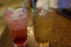 Raspberry lemonade cocktail & sunflower mocktail at Sunflower Thai Vegetarian Restaurant in Auckland