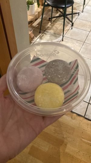 Takeaway mochi ice cream  #Veganuary at Sunflower Thai Vegetarian Restaurant in Auckland