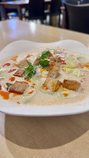 Tom Kha  at Sunflower Thai Vegetarian Restaurant in Auckland