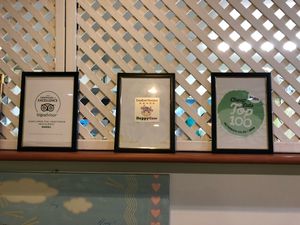 Recognition from tripadvisor & HappyCow at Sunflower Thai Vegetarian Restaurant in Auckland