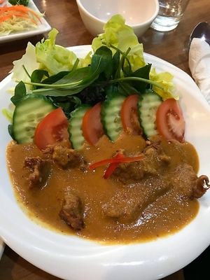 'chicken' in peanut sauce  at Sunflower Thai Vegetarian Restaurant in Auckland