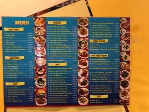 Menu at Sunflower Thai Vegetarian Restaurant in Auckland
