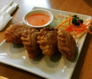 Samosas at Sunflower Thai Vegetarian Restaurant in Auckland