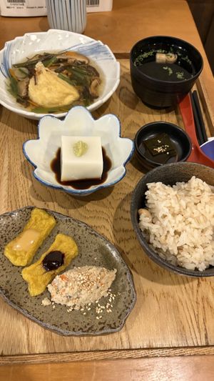 Ankake set  at San Bou in Koya